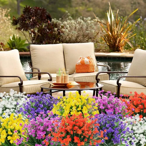 Miniatura 7 de Plantas y flores artificiales para exteriores, resistentes a los rayos UV