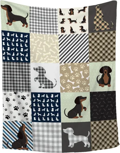 Miniatura 2 de Manta de perro salchicha – Lindo regalo de perro Wiener para mujer, manta ligera y acogedora de franela de forro polar, 50 x 40 pulgadas