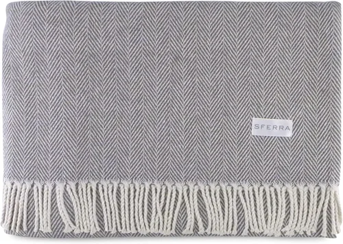Miniatura 20 de Sferra Celine Herringbone, manta 100% algodón, color aguamarina