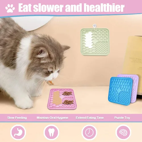 Miniatura 3 de Alfombrilla para Lamer para Perros y Gatos, Almohadilla para Lamer para Gatos con Ventosas para Alivio de la Ansiedad en Perros, Almohadillas