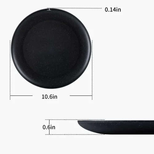 Miniatura 6 de MISS BIG Platos de paja de trigo de 25 cm, juego de 4 platos de plástico reutilizables, platos de cena para niños y adultos, aptos para lavavajillas