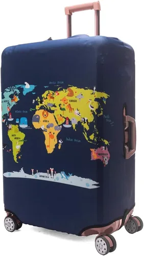 Miniatura 2 de Madfifennina - Protector de equipaje de viaje lavable de elastano para maleta, 23-32 pulgadas, Mapa