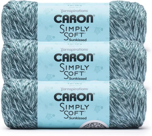 Miniatura 12 de Caron Simply Soft Abyss Speckle Yarn - Paquete de 3 unidades de 141 gramos/5 onzas - Acrílico - 4 medianos (peinado) - 235 yardas - Tejido/ganchillo