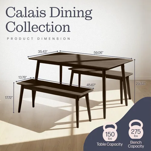 Miniatura 69 de Alaterre Furniture Calais Dining - Juego de 2 sillas de comedor moderno de mediados de siglo, juego de sillas de madera maciza con diseño