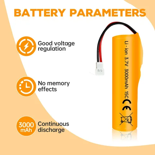Miniatura 3 de Batería de iones de litio de 3.7 V 3000 mAh con enchufe Molex con cable de carga USB para RC Engineering Car Drift Car Truck Off-Road Vehículo RC