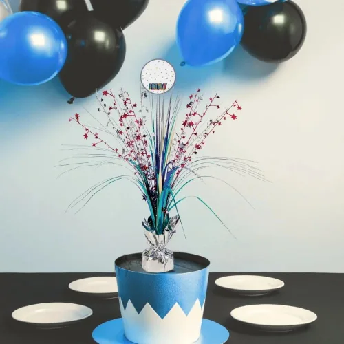Miniatura 4 de Centro de mesa de cumpleaños multicolor, 18 pulgadas, 1 unidad, decoración festiva con 29 calcomanías personalizables, para cualquier edad