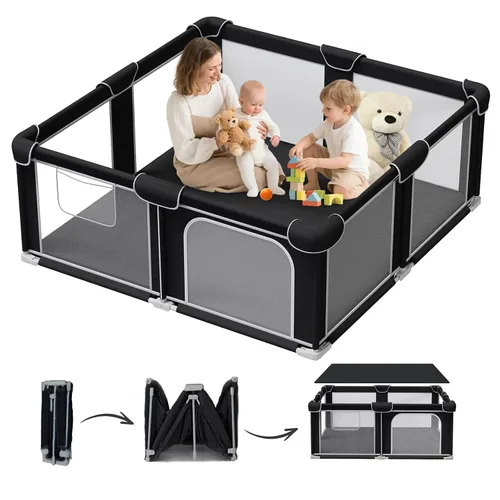 G TALECO GEAR Corralito plegable para bebés y niños pequeños, patio de juegos portátil de 50"x50" con alfombra, corral de juegos plegable para niños