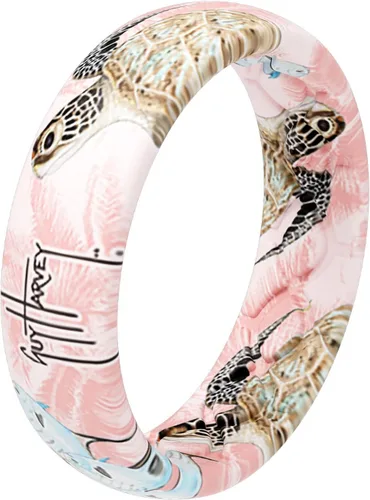 Miniatura 6 de Groove Life Guy Harvey Silicone Ring - Breathable Rubber Wedding Rings for Women, Lifetime Coverage, Unique Design, Comfort Fit Ring