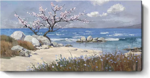 Miniatura 19 de Arte de pared para baño, decoración costera, barco náutico en la playa, lienzo con imagen de gaviota del océano, paisaje marino, arte de granja