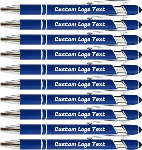 Miniatura 16 de Bolígrafos personalizados con nombre, texto, logotipo, bolígrafo personalizado para eventos de oficina de negocios con lápiz óptico para pantalla