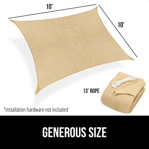 Miniatura 9 de Gorilla Grip - Toldo rectangular y resistente para protección de rayos ultravioleta, resistente a la decoloración y al óxido, bordes curvos que Arena