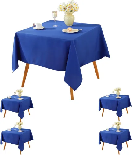 Miniatura 59 de Paquete de 5 Manteles Cuadrados 60 x 60 Pulgadas de Carbón, Mantel de Poliéster Lavable para Uso en Hogar, Fiesta, Boda o Restaurante.
