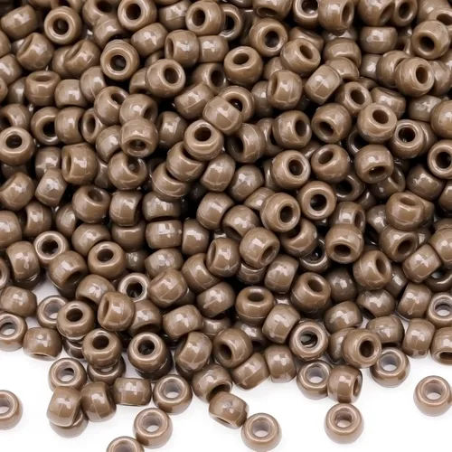 Miniatura 30 de 1000Pcs Cuentas de Pony 9mm Verde Plástico Barril Cuentas de Pony para Collar, Cuentas de Pelo para Trenzas, Cadena de Llavero, Fabricación