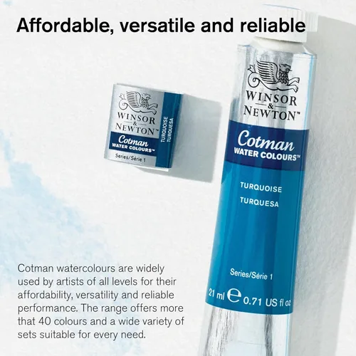 Miniatura 6 de Acuarela Cotman, tubo de 0.27 oz, color carmesí alizarina Blanco chino
