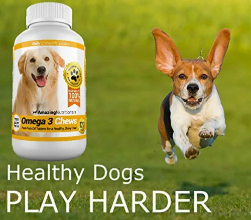 Miniatura 4 de Amazing Omega 3 para perros, suplemento de aceite de pescado, 120 masticables de tocino, vitaminas para perros para aliviar la picazón en la piel