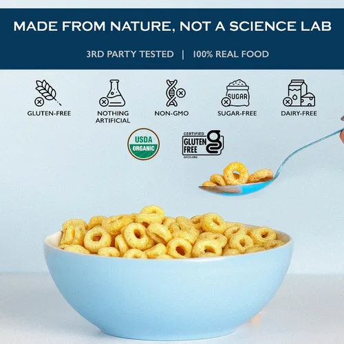 Miniatura 5 de Lovebird Variedad de cereales sin gluten, paquete de 3 cereales orgánicos sin cereales, sin lácteos, sin azúcar, sin refinado, bocadillos saludables