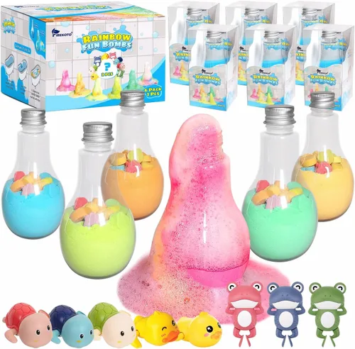 Magic Potion - Juguete de baño para niños, 6 botellas de color con 2 juguetes sorpresa, divertido juego de bombas de baño para niños y niñas