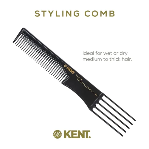 Miniatura 4 de Kent SPC84 Peine de Púas para Cabello Rizado y Grueso – Horquilla Profesional Antiestática Resistente al Calor para Volumen y Elevación – Peine