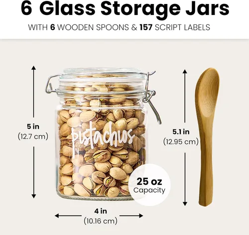 Miniatura 3 de Talented Kitchen Tarros herméticos de conservas Mason – Contenedores de almacenamiento de alimentos multiusos con tapas para suministros