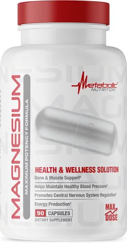 Metabolic Nutrition Magnesio, 650 mg por porción, sin OMG, vegano, sin gluten, 90 cápsulas