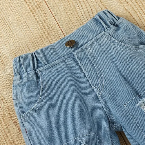 Miniatura 7 de Conjunto de ropa de bebé niña para bebé, mameluco de encaje blanco de manga larga + pantalones de mezclilla