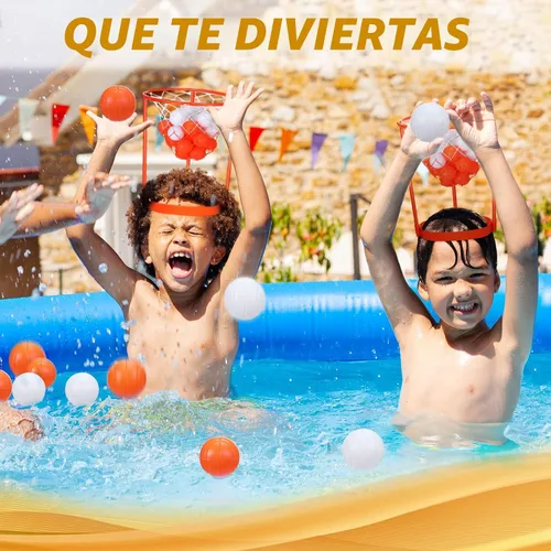 Miniatura 5 de Juego de Baloncesto de Aro de Cabeza para Fiesta de Carnaval para Niños y Adultos, Portátil Ajustable con Banda para la Cabeza y Red de Canasta