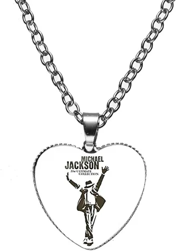 Miniatura 3 de XCFS 5 unids un conjunto de plata 925 plata plata corazón forma encanto MJ colgantes Michael Jackson ejército etiqueta cinco piezas collares