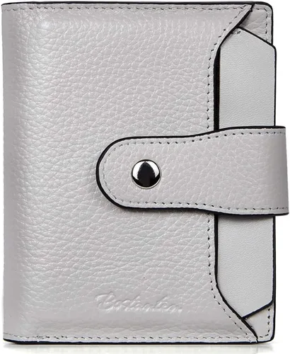 Miniatura 30 de BOSTANTEN Cartera de piel para mujer, con bloqueo RFID, pequeña, plegable, con bolsillo con cremallera, tarjetero, con ventana de identificación
