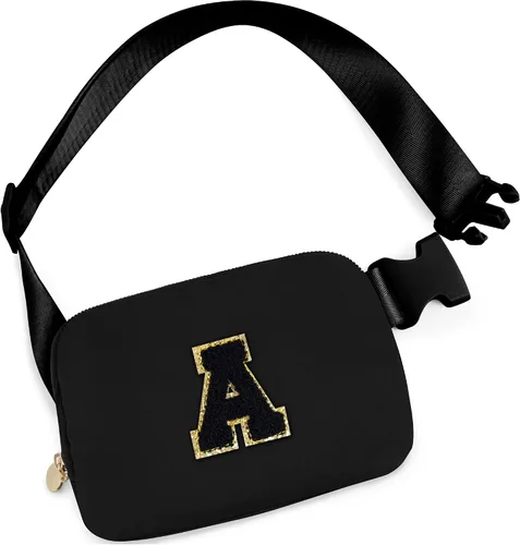 Miniatura 129 de Bolsa de cinturón para niñas y mujeres, bolsas cruzadas, riñonera, riñonera personalizada, Negro, Small