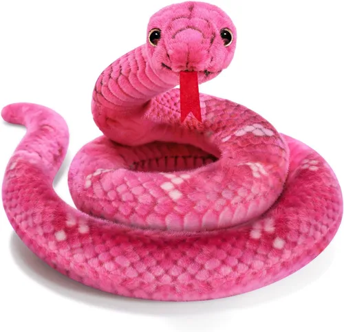 Miniatura 9 de Peluche de serpiente, animal de serpiente de peluche, serpientes de juguete pequeñas de 27 pulgadas para niños, animales de peluche gigantes, Negro