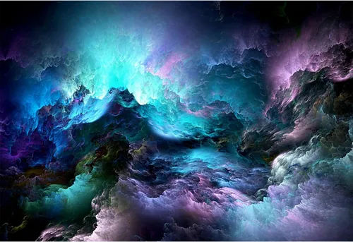 AOFOTO Telón de fondo de nebulosa de galaxia misteriosa de ciencia ficción futurista de nubes azules y moradas, fondo de fotografía, universo,
