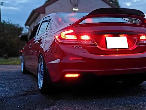 Miniatura 5 de iJDMTOY Lentes ahumadas 60-SMD LED Reflector de parachoques compatibles con Honda Civic Sedan 2013-2015, funciona como faros antiniebla traseros