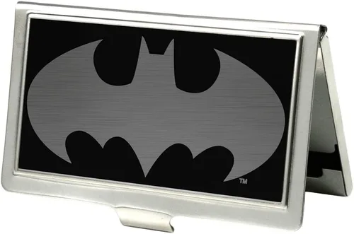 Buckle-Down Portatarjetas de visita - Batman Reverse Brushed - Pequeño