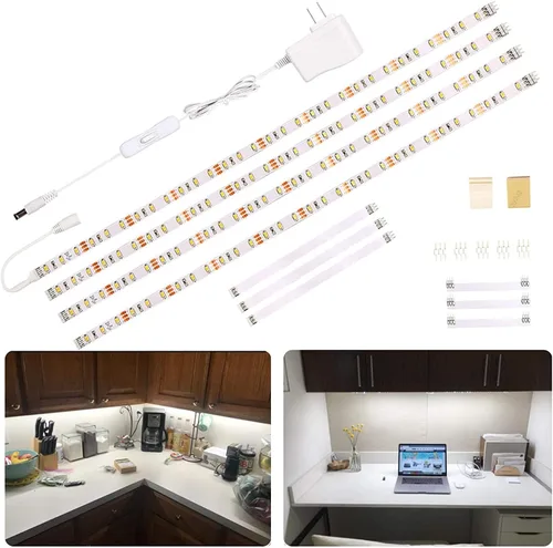 Miniatura 11 de WOBANE Kit de iluminación para debajo del gabinete, 8 barras de luz LED de 12 pulgadas, luces debajo de la encimera para cocina, armario, Blanco