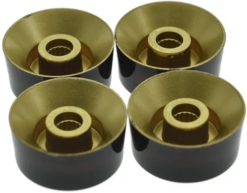 Miniatura 3 de KAISH Juego de 4 perillas de control de velocidad de guitarra de color ámbar, compatible con guitarra LP
