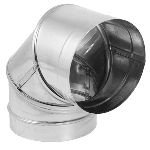 DuraVent Tubo de codo de acero inoxidable, plata