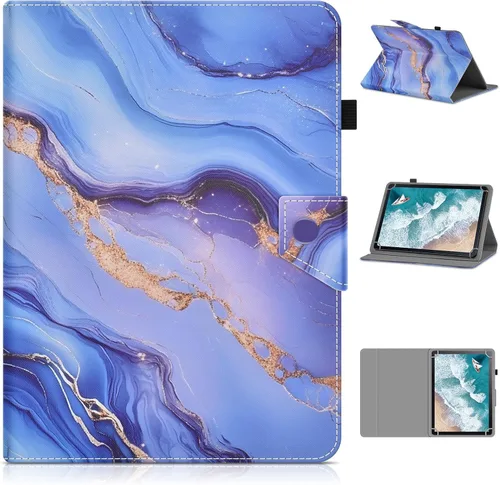 DETUOSI Funda Universal para Tablet de 10.1 Pulgadas, Funda para Tablet de 10 Pulgadas, Funda Protectora Portátil de Viaje con Soporte de Cuero Tipo