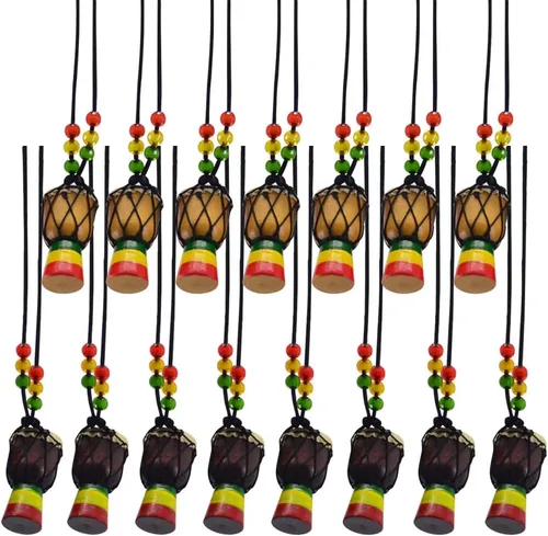 Miniatura 6 de 10 collares de instrumentos de madera clásicos de tambor Djembe mini colgante africano tambor bongos percusión joyería collar tambores para adultos