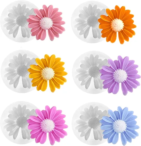 Miniatura 9 de Molde de resina para velas de flores, molde de silicona para hacer velas, 6 piezas de peonía de rosa 3D, San Valentín, día de la madre, molde
