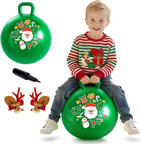 Miniatura 17 de ZOOJOY Hopper Ball, juguetes de salto para niños, pelota inflable de 18 pulgadas con asa para niños y niñas de 3 a 8 años, juguete inflable