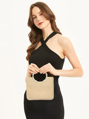 Miniatura 2 de LIFEWISH Bolsos de noche con diamantes de imitación de cristal para mujer bolsos de mano brillantes para graduación cóctel fiesta boda