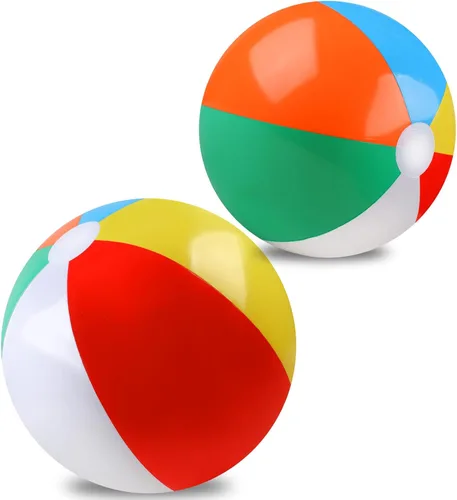 2 paquetes de pelotas de playa, pelotas de playa de 20 pulgadas, pelotas de piscina de color arcoíris para piscina, juguetes de playa inflables para