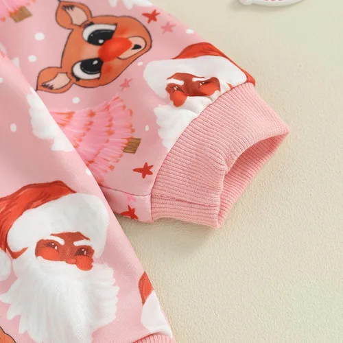 Miniatura 6 de Kayotuas Traje de Navidad para bebé niña, sudadera de gran tamaño, mameluco de Navidad occidental, ropa de bebé