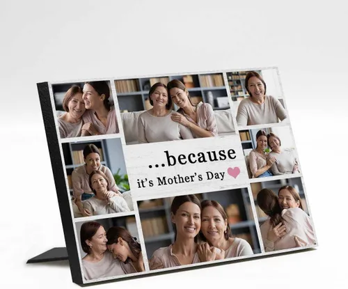 Miniatura 10 de InterestPrint Panel de fotos personalizado para mamá y nombre para exhibición de mesa Love You Mom You're the Best 3 Fotos Marco de fotos