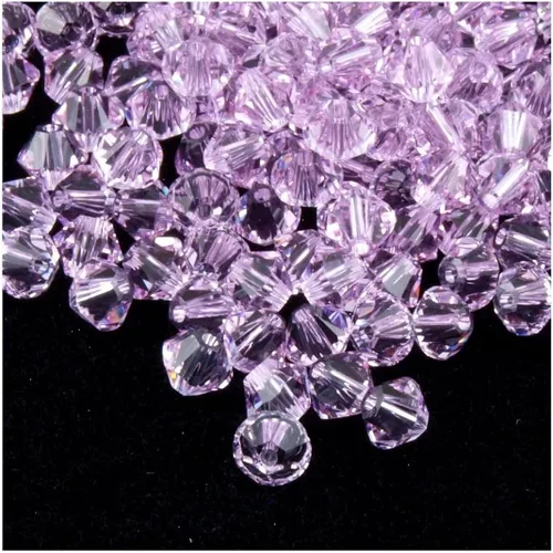 Miniatura 73 de 100 piezas auténticas Preciosa de 3 mm (0,12 pulgadas) cuentas sueltas de cristal bicono facetado pequeño amatista púrpura compatibles con cristales