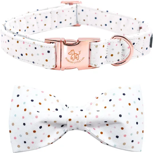 Miniatura 13 de Collar para perro Elegant Little Tail con moño, estampado de pepinillos, collar de moño lindo para perros pequeños eneldo