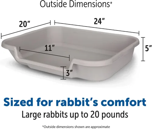 Miniatura 2 de BunnyGoHere - Caja de arena para conejos, color gris brumoso, tamaño grande. Revisar el tamaño de la foto antes de realizar el pedido Gris(Misty
