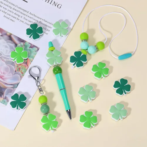 Miniatura 4 de 12 cuentas de silicona, cuentas focales del día de San Patricio para bolígrafos, manualidades, bolígrafos con cuentas, correas para teléfono