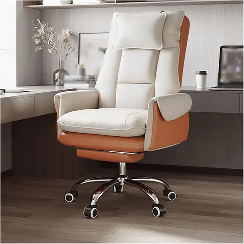 Miniatura 11 de Ergonomic Big & Tall Pu Leather Office Chair, High Back Wide Desk Chair with Wheels & Retractable Footrest, Comfortable Executive Computer Chair