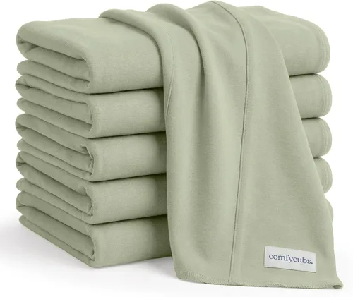 Miniatura 5 de Comfy Cubs - Juego de 10 paños para eructos de bebé - Grandes, 6 capas, 100% algodón ultraabsorbente para baba, saliva y desordenes de bebés recién